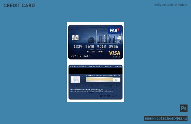 Vorschau auf ein klassisches Visum der First Abu Dhabi Bank in den VAE